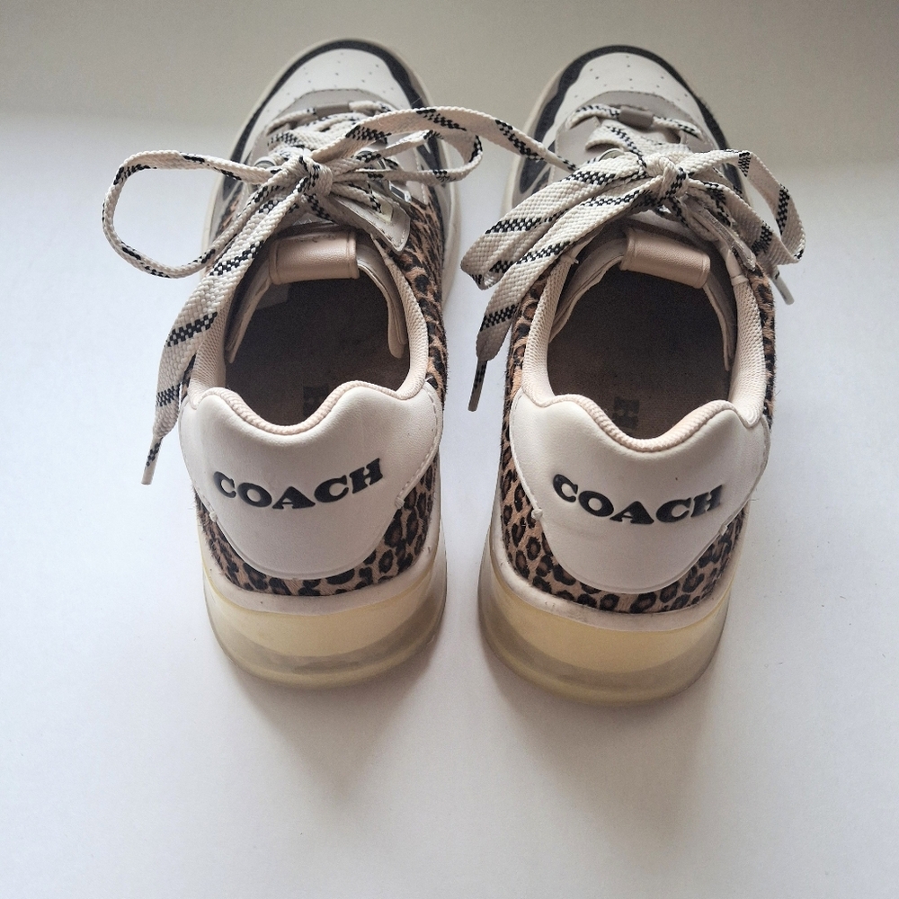 COACH "Citysole Court" Sneaker in Natural & Beechwood Animal Print - Size 10 - Picture 6 of 9